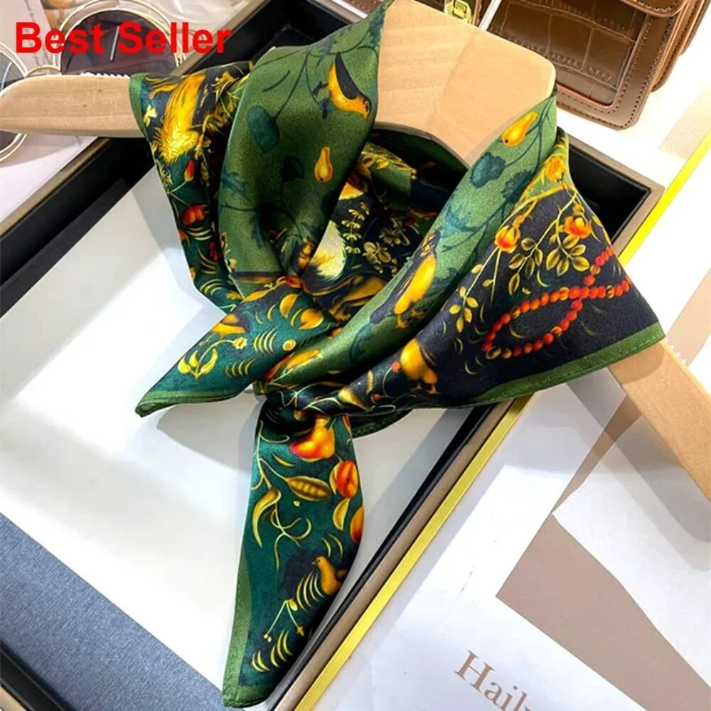 100% Mulberry Silk Square Scarf 25.6